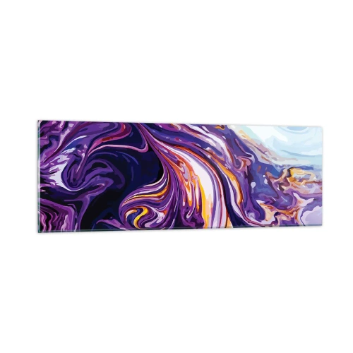 Impression sur verre - Image sur verre - La courbure de l'espace en violet - 90x30 cm