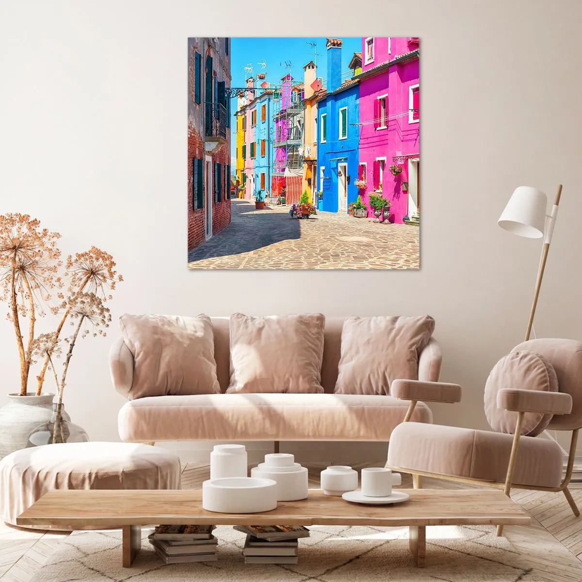Impression sur toile - Image sur toile - Ville "Sous les perroquets" - 70x70 cm