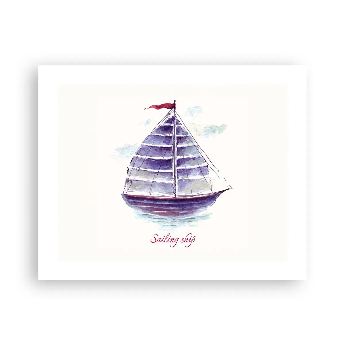 Affiche - Poster - Plein de voiles et d’eau calme - 50x40 cm