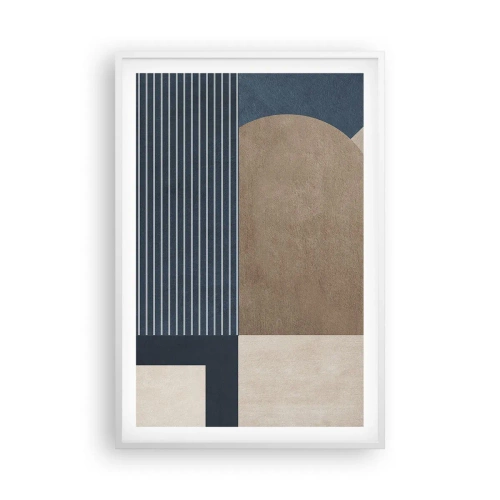 Affiche dans un cadre blanc - Poster - Composition simple et en rondeur - 61x91 cm