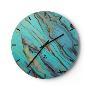 Horloge murale - Pendule murale - Marée turquoise - 40x40 cm