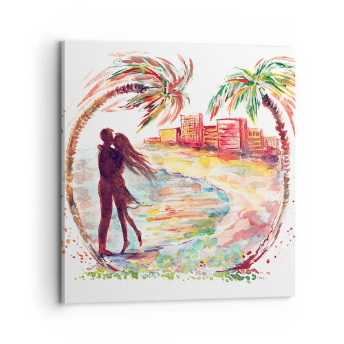 Impression sur toile - Image sur toile - Vacances romantiques - 70x70 cm