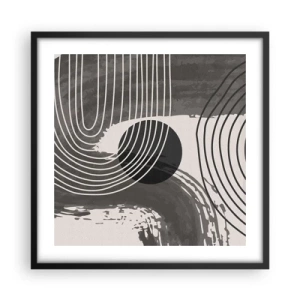 Affiche dans un cadre noir - Poster - L'ovale gagne - 50x50 cm