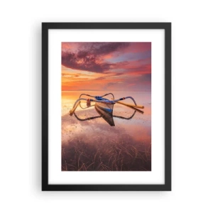 Affiche dans un cadre noir - Poster - Le calme d'une soirée tropicale - 30x40 cm