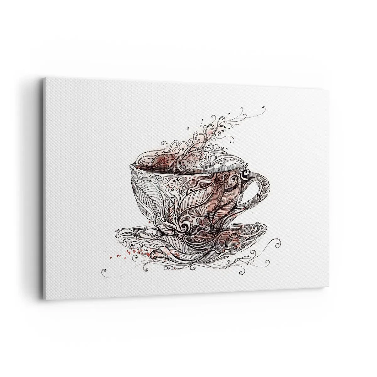 Impression sur toile - Image sur toile - Tasse à café décorative avec un motif artistique - 100x70cm - Du thé, bon pour tout - Décoration murale moderne pour le salon et la chambre ARTTOR