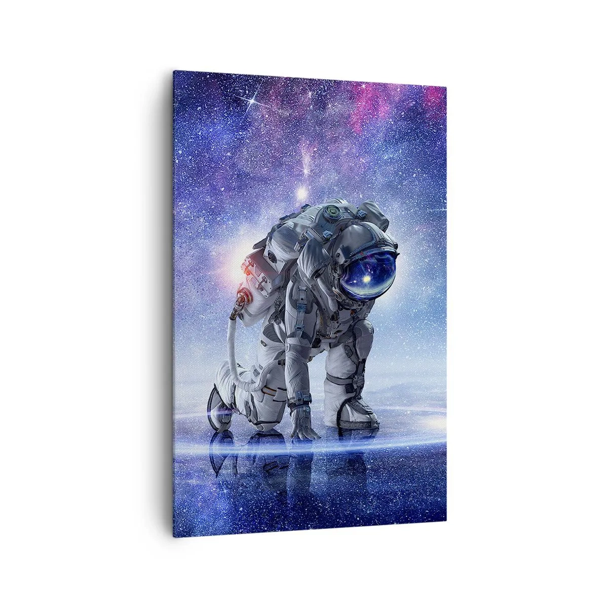 Impression sur toile - Image sur toile - Astronaute dans un paysage galactique - 80x120cm - Le ciel étoilé au dessus de moi - Décoration murale moderne pour le salon et la chambre ARTTOR