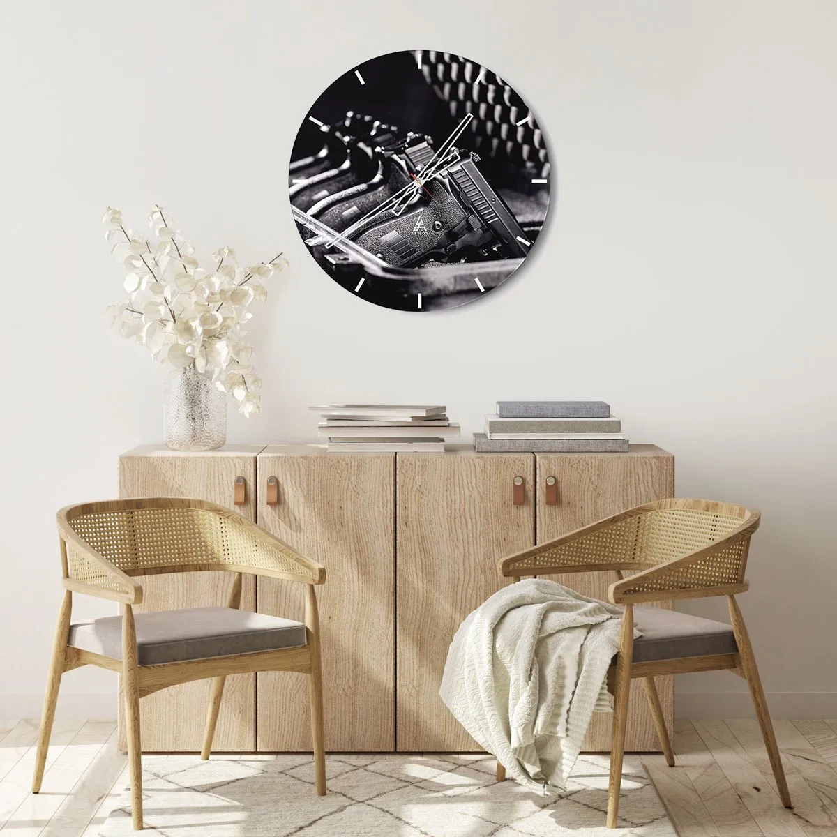 Horloge murale - Pendule murale - Sport masculin - 30x30 cm