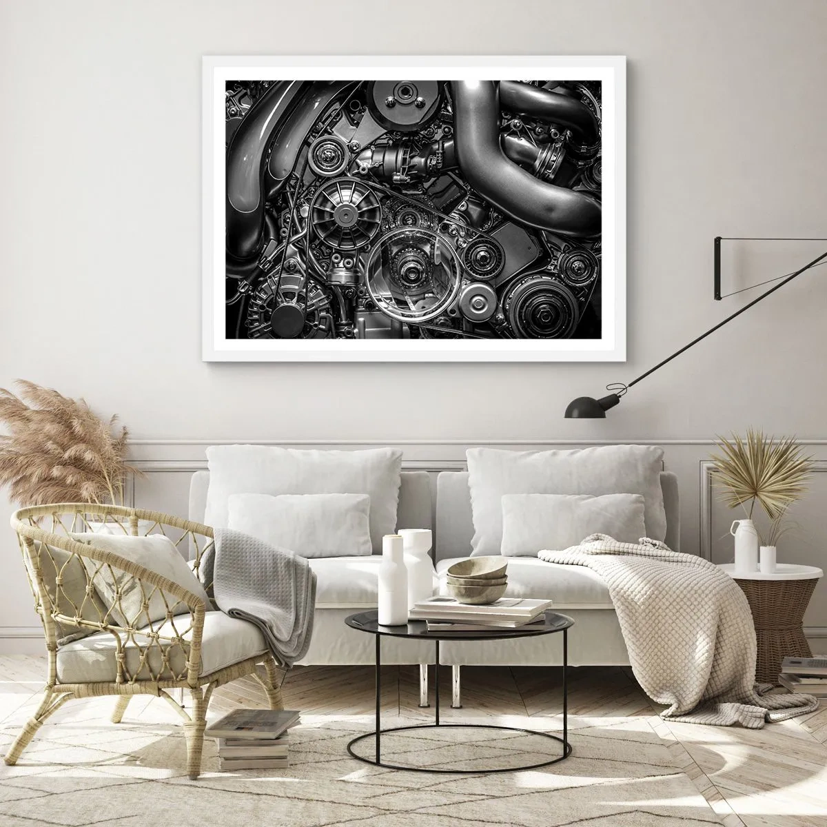 Affiche dans un cadre blanc - Poster - Poésie mécanique - 100x70 cm