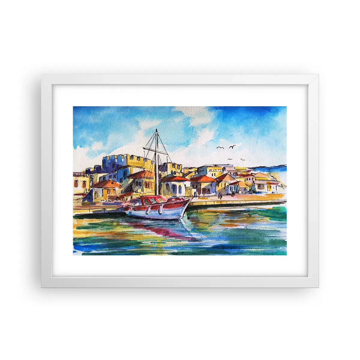 Affiche dans un cadre blanc - Poster - Après-midi arc-en-ciel - 40x30 cm