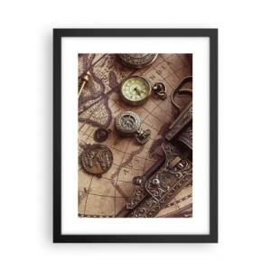 Affiche dans un cadre noir - Poster - L'aventure appelle - 30x40 cm
