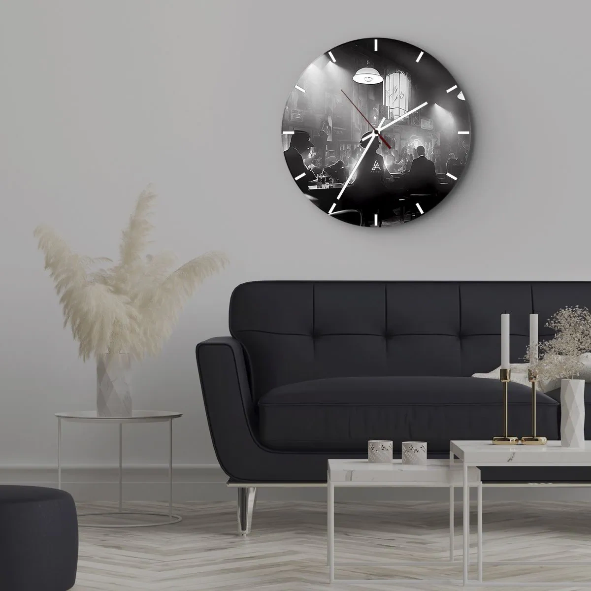 Horloge murale - Pendule murale - Dans une ambiance jazz - 40x40 cm