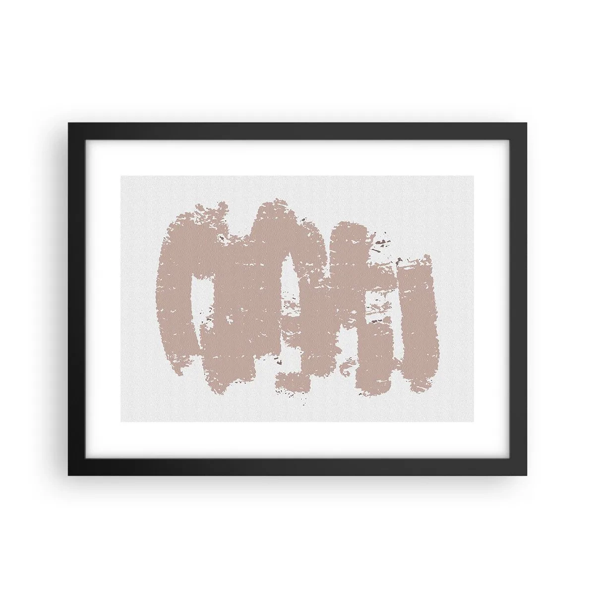 Affiche dans un cadre noir - Poster - Abstraction en rose tendre - 40x30 cm