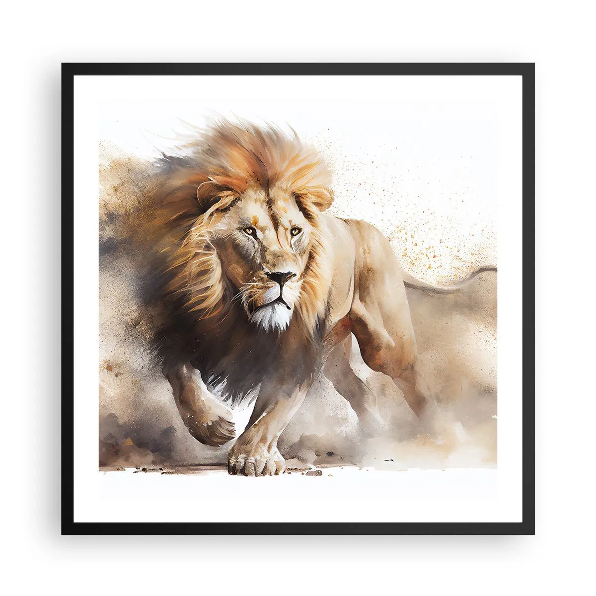 Affiche dans un cadre noir - Poster - Le roi bougea - 60x60 cm