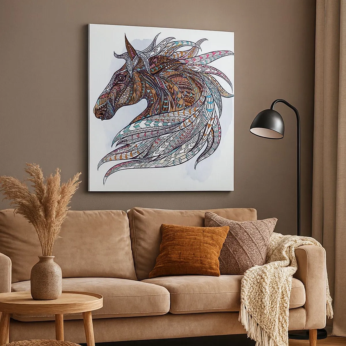 Impression sur toile - Image sur toile - Destrier guerrier celtique - 30x30 cm