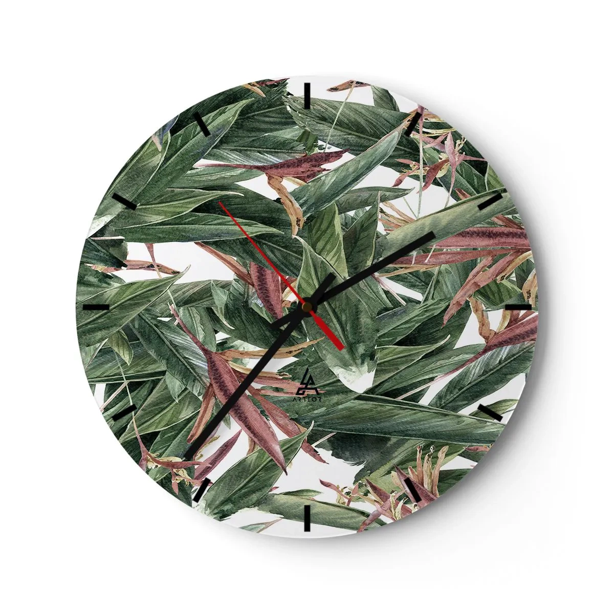 Horloge murale - Pendule murale - Arbuste émeraude-lilas - 40x40 cm