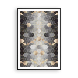 Affiche dans un cadre noir - Poster - Composition de diamants - 70x100 cm