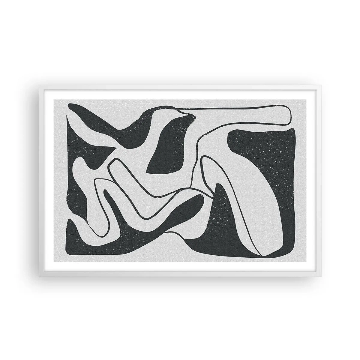 Affiche dans un cadre blanc - Poster - Amusement de labyrinthe abstrait - 91x61 cm