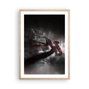 Affiche dans un chêne clair - Poster - Dans les brumes du jazz - 50x70 cm
