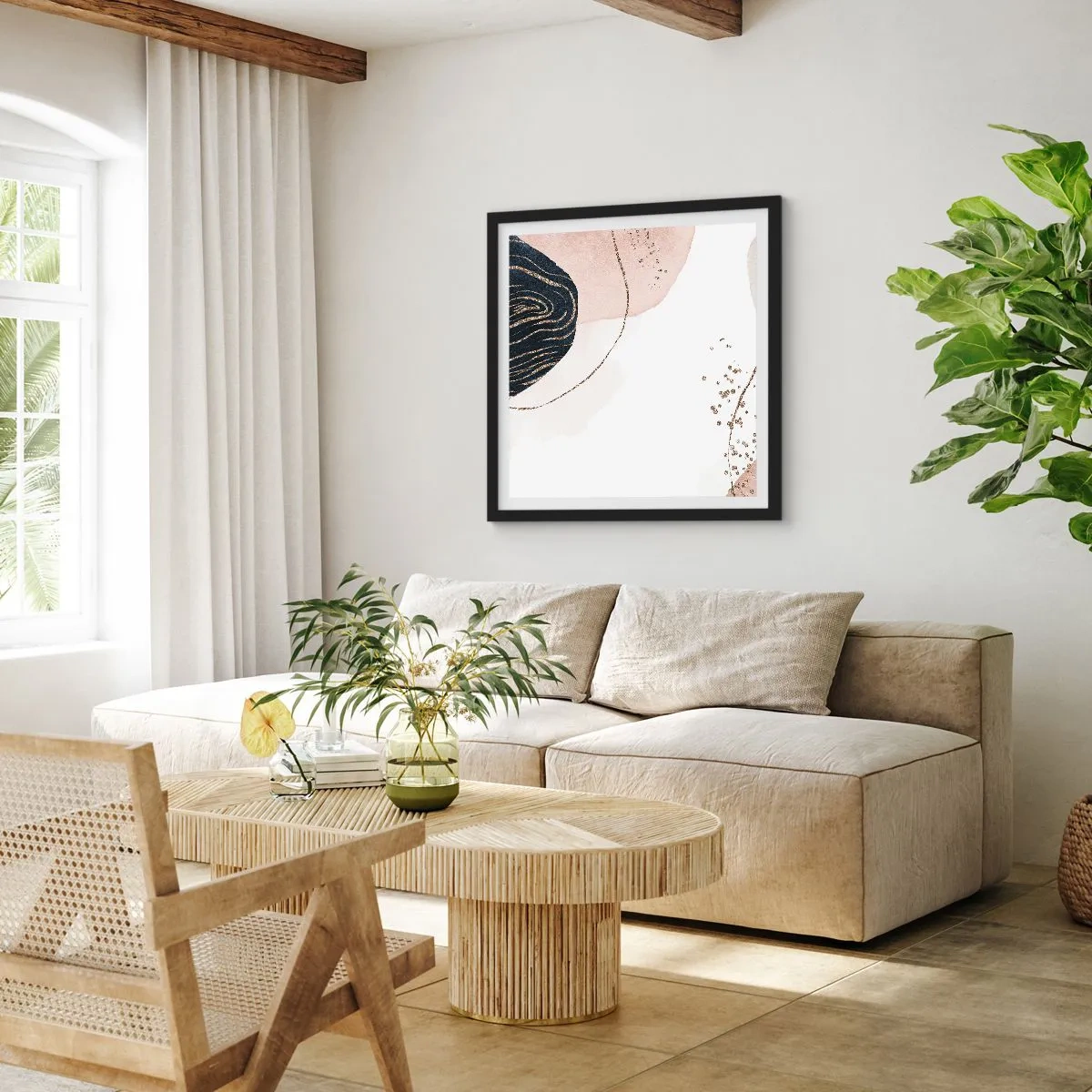 Affiche dans un cadre noir - Poster - Tout coule - 30x30 cm