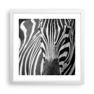 Affiche dans un cadre blanc - Poster - Le monde est noir et blanc - 40x40 cm