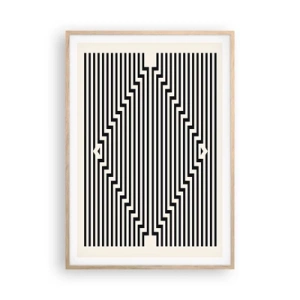 Affiche dans un chêne clair - Poster - Illusion géométrique - 70x100 cm