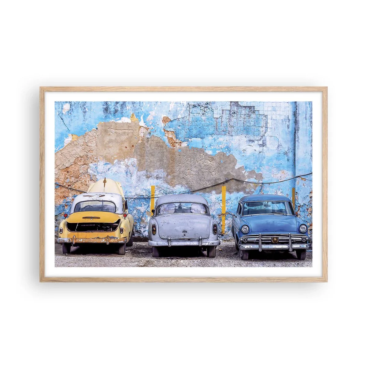 Affiche dans un chêne clair - Poster - Rencontre de vétérans - 91x61 cm