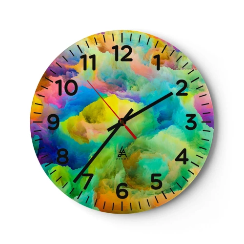 Horloge murale - Pendule murale - Plumule arc-en-ciel - 30x30 cm