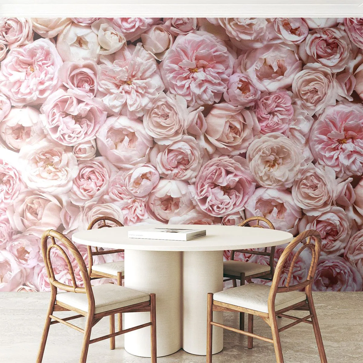 Papier Peint Photo Premium Canvas - Des roses délicates dans des tons de rose sur toute la surface - 100x70cm - Un lit de roses - Décoration murale moderne pour le salon et la chambre ARTTOR