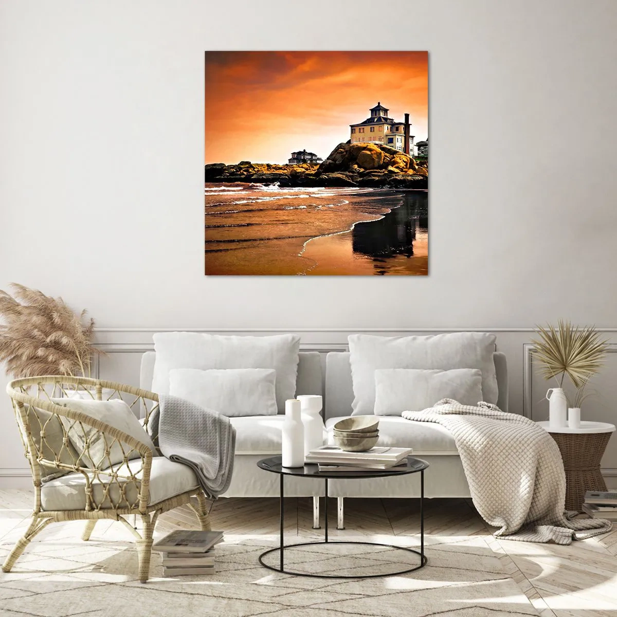 Impression sur verre - Image sur verre - L'élégance de la côte ouest - 60x60 cm