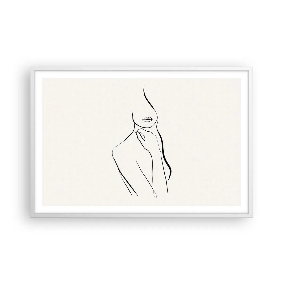 Affiche dans un cadre blanc - Poster - Vague de mélancolie - 91x61 cm