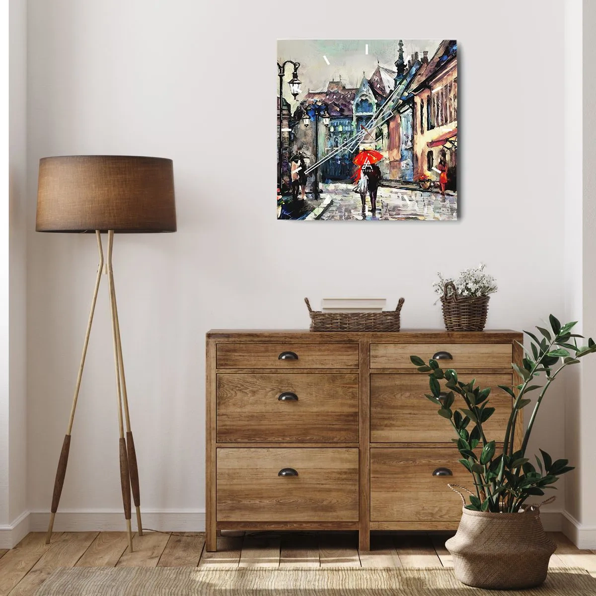 Horloge murale - Pendule murale - Pluie pour deux - 40x40 cm