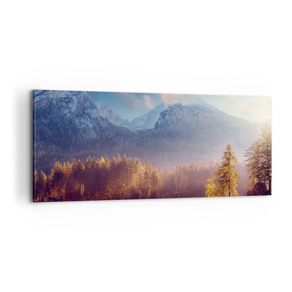 Impression sur toile - Image sur toile - Dans les montagnes et les vallées - 100x40 cm
