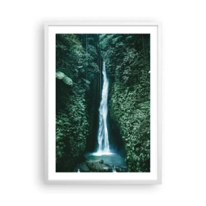 Affiche dans un cadre blanc - Poster - Fontaine tropicale - 50x70 cm