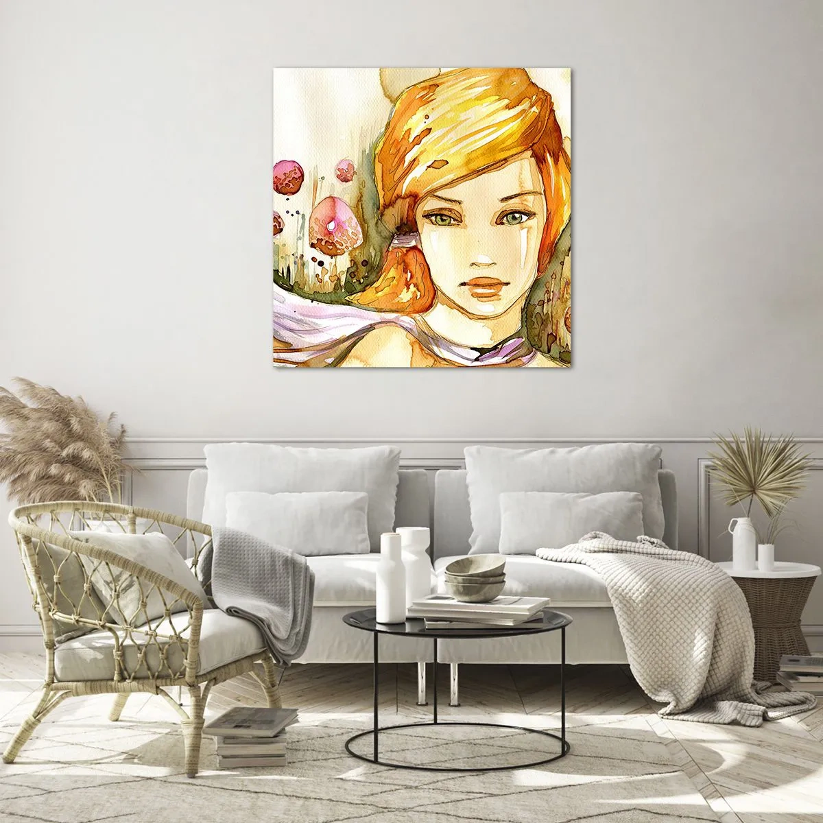 Impression sur verre - Image sur verre - Un regard émeraude qui calme la colère - 40x40 cm