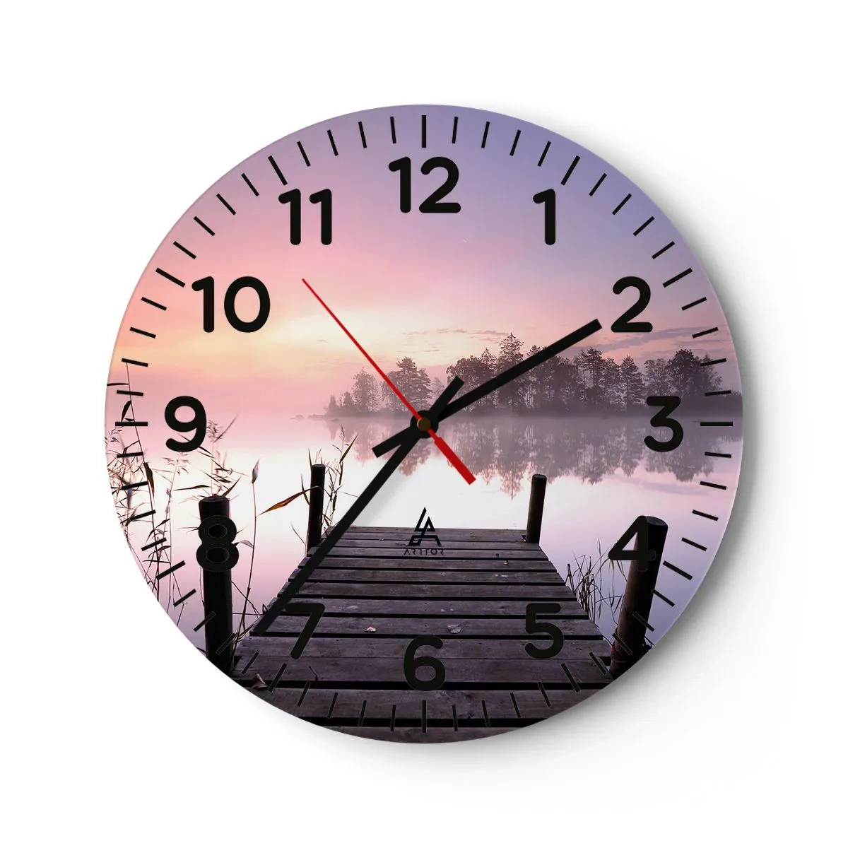Horloge murale - Pendule murale - De la brume lilas… - 40x40 cm