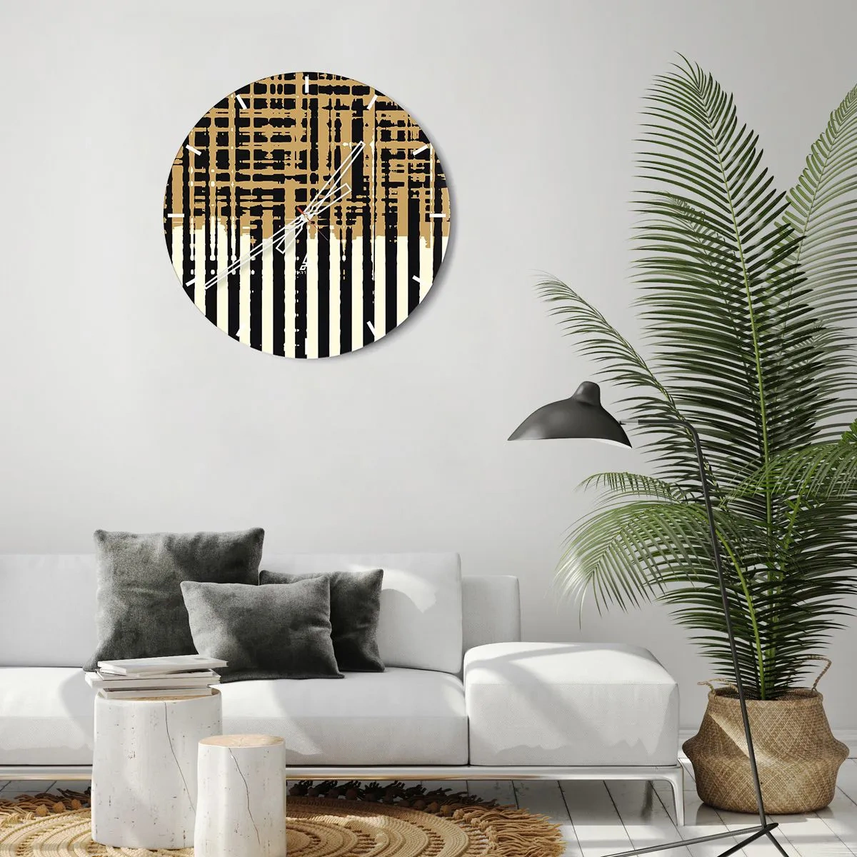 Horloge murale - Pendule murale - Abstraction architecturale - 40x40 cm