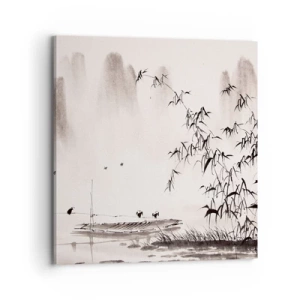 Impression sur toile - Image sur toile - Le silence des rizières - 70x70 cm
