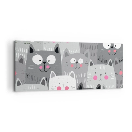 Impression sur toile - Image sur toile - Le monde des chats - 100x40 cm