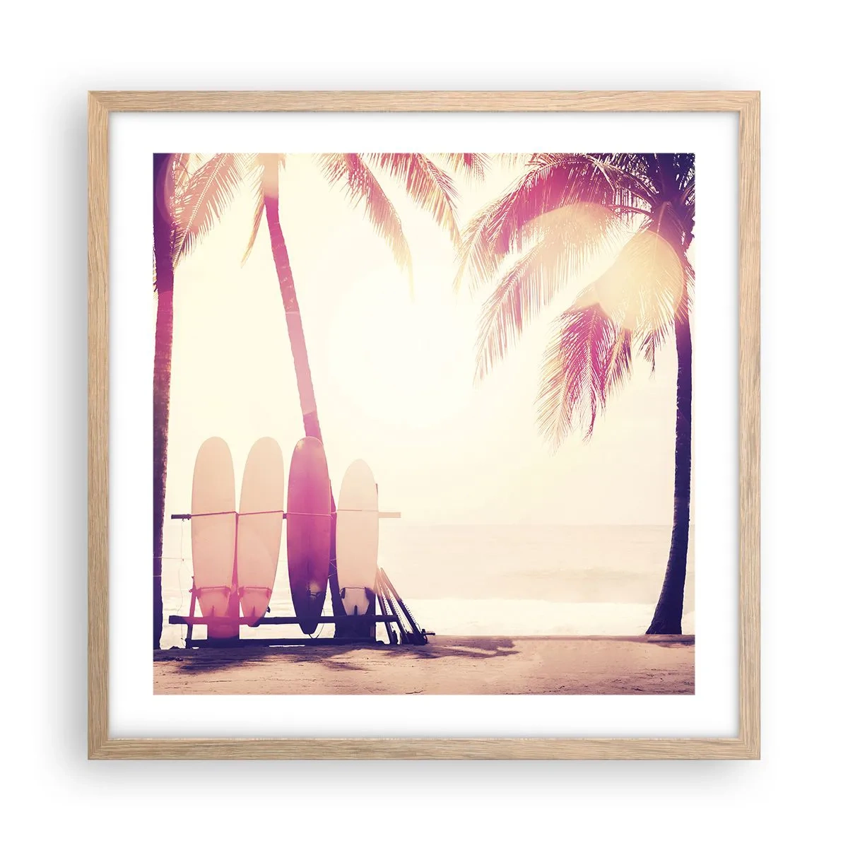 Affiche dans un chêne clair - Poster - Ca va être une journée magnifique - 50x50 cm