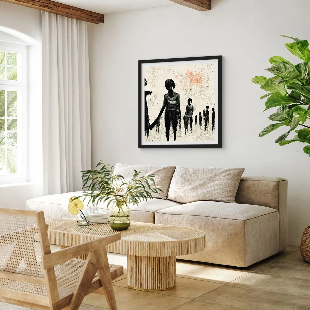 Affiche dans un cadre noir - Poster - Contre la solitude - 30x30 cm