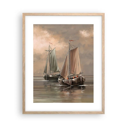 Affiche dans un chêne clair - Poster - Le retour des marins - 40x50 cm