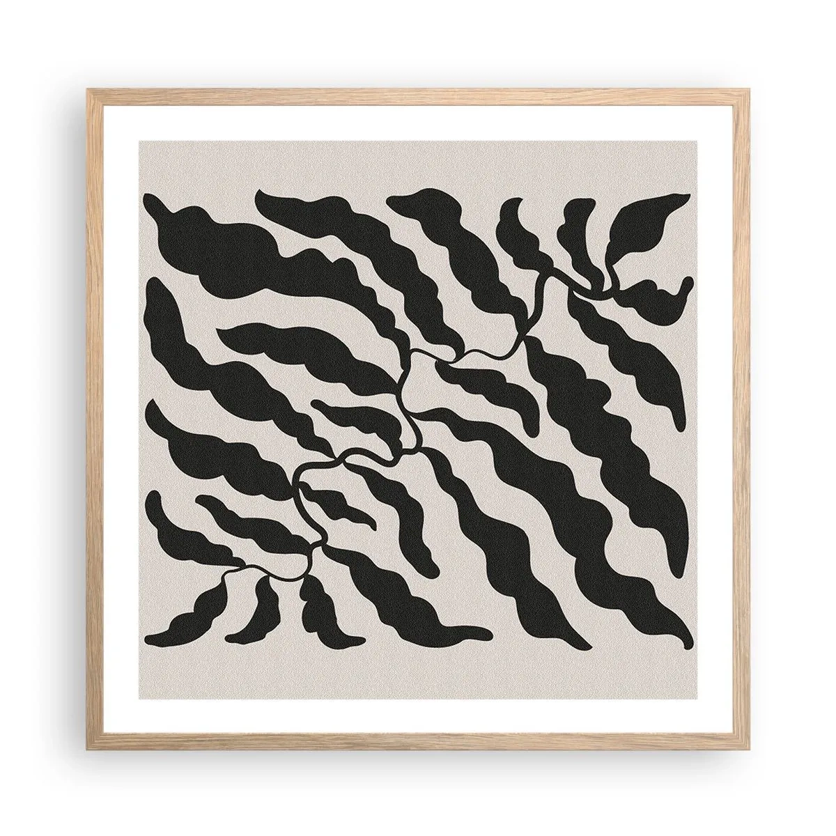 Affiche dans un chêne clair - Poster - La nature du carré - 60x60 cm