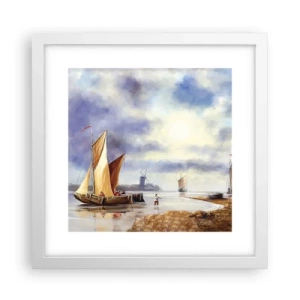 Affiche dans un cadre blanc - Poster - Retour de marin - 30x30 cm