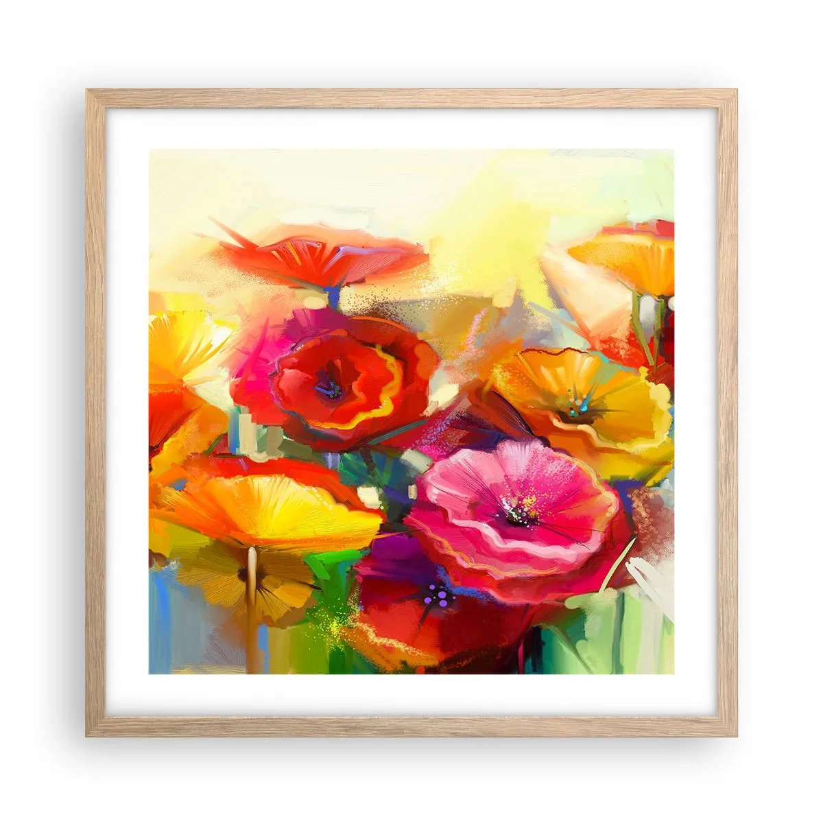 Affiche dans un chêne clair - Poster - Pas seulement rouge - 50x50 cm