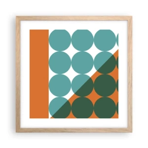 Affiche dans un chêne clair - Poster - En haut et en diagonale - 40x40 cm