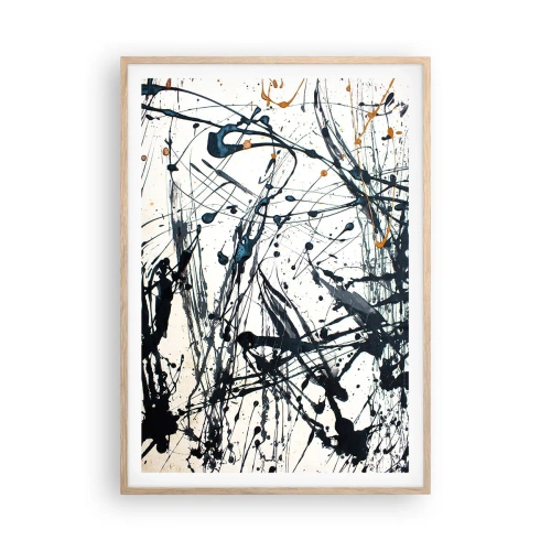 Affiche dans un chêne clair - Poster - Abstraction expressionniste - 70x100 cm
