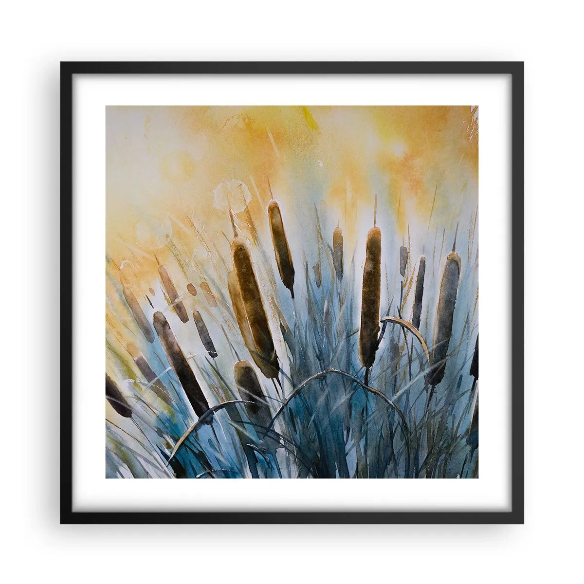 Affiche dans un cadre noir - Poster - Fraicheur de l'eau, chaleur du soleil - 50x50 cm