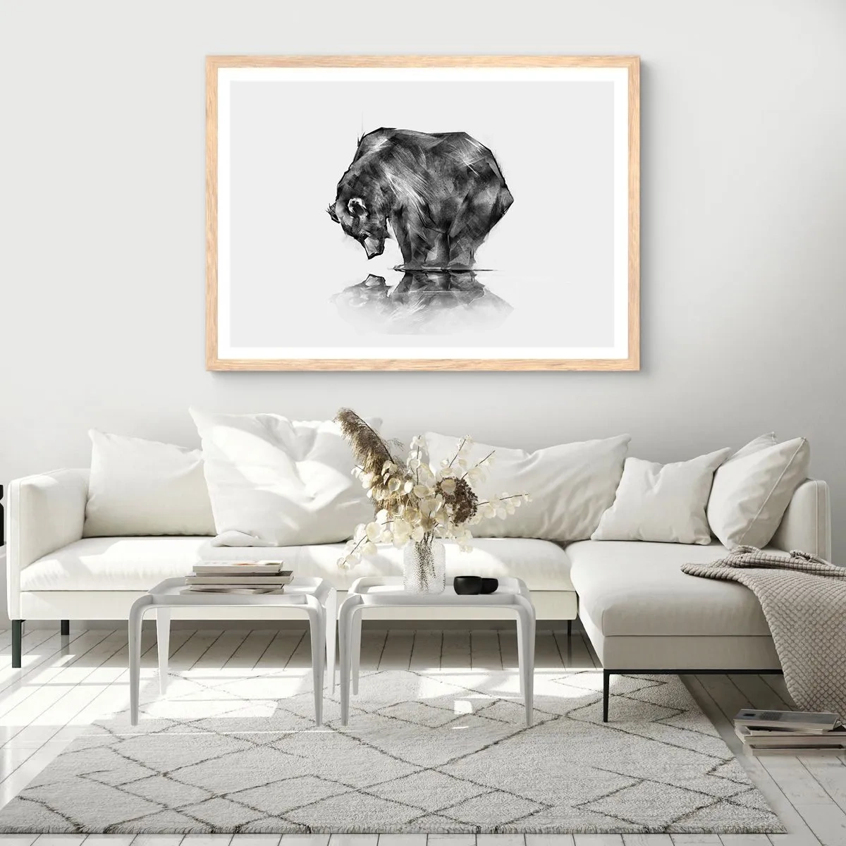 Affiche dans un chêne clair - Poster - Ravi de rencontrer quelqu'un de proche - 40x30 cm