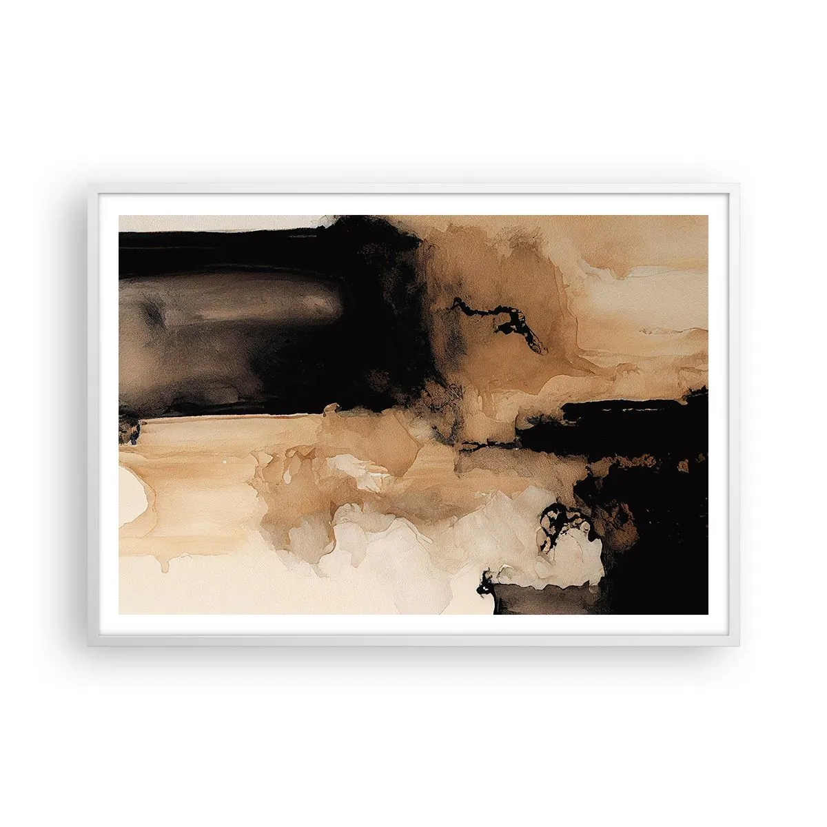 Affiche dans un cadre blanc - Poster - Une abstraction intrigante - 100x70 cm