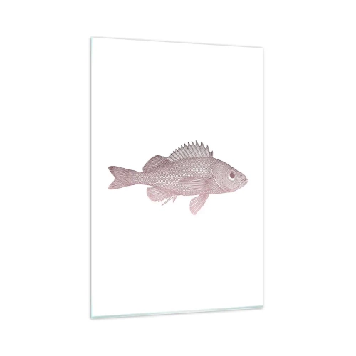 Impression sur verre - Image sur verre - Illustration détaillée d'un poisson sur fond blanc - 80x120cm - Poisson aux grands yeux - Décoration murale moderne pour le salon et la chambre ARTTOR